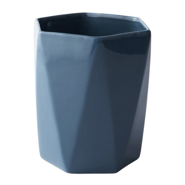 Vază KJ Collection Geometrico Blue, 13 cm