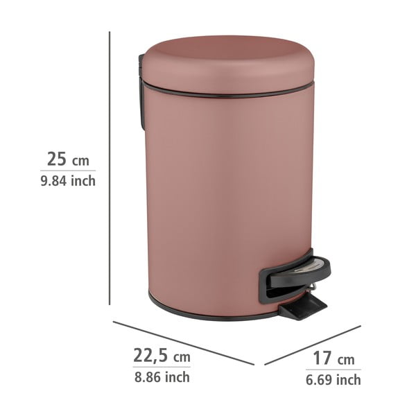 Coș de gunoi cu pedală din oțel 3 l Leman – Wenko-image-3