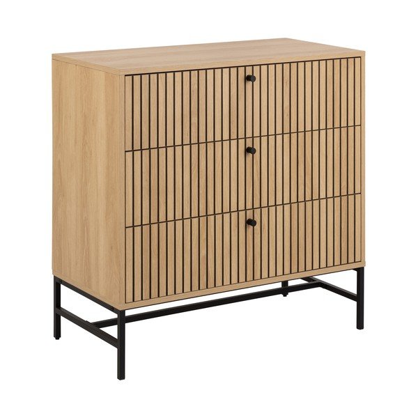 Comodă în culoare naturală cu aspect de lemn de stejar 81x80x40 cm Albany  – Actona-image-1