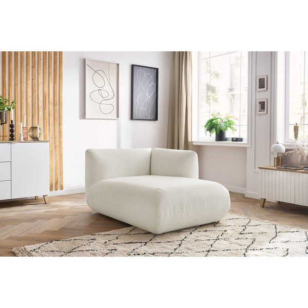 Modul pentru canapea alb cu tapițerie din catifea reiată  (cu colțar pe partea dreaptă) Lecomte – Bobochic Paris-image-1