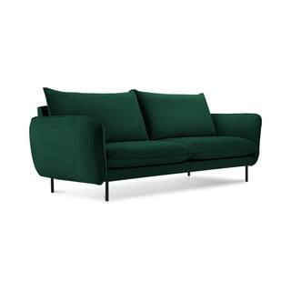 Canapea verde-închis cu tapițerie din catifea 160 cm Vienna – Cosmopolitan Design
