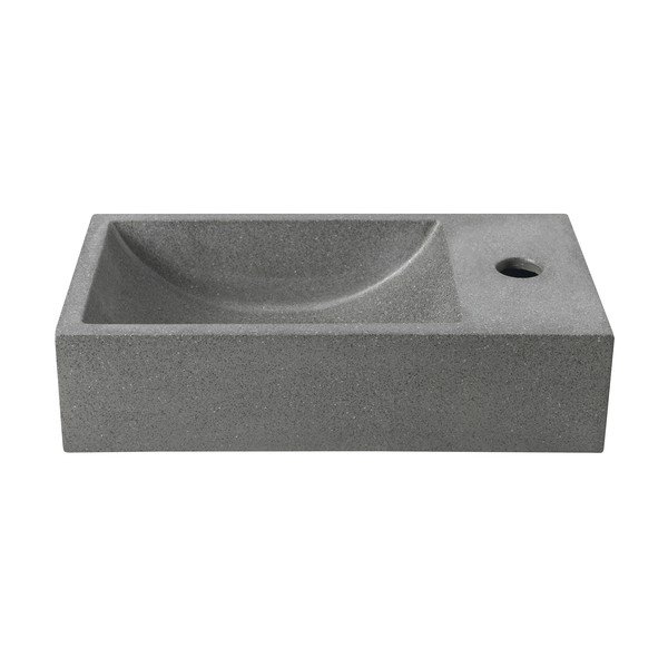 Chiuvetă mică pentru WC gri închis din beton 40x22 cm Crest – Sapho-image-2