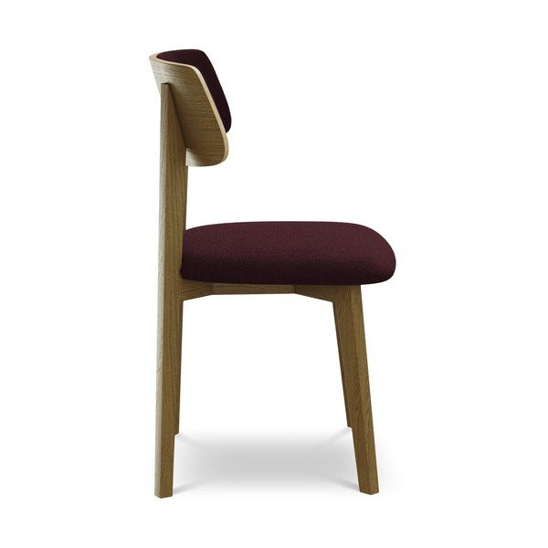 Scaun de dining burgundy din lemn masiv Niu – Makamii-image-2