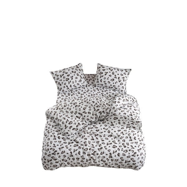 Lenjerie de pat albă-gri pentru pat de o persoană, extinsă cu cearceaf inclus, cu 3 piese 160x220 cm Modern – Mila Home