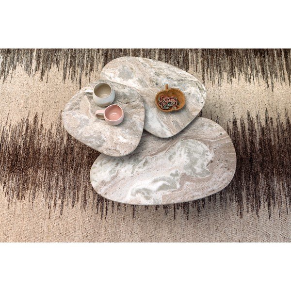 Măsuțe de cafea maro/bej 3 buc. cu blat din marmură 41x73 cm Suki – Dutchbone-image-3