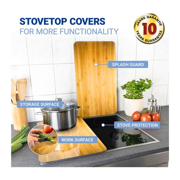 Protecții de aragaz 2 buc. din sticlă temperată 52x30 cm Wooden – Maximex-image-4