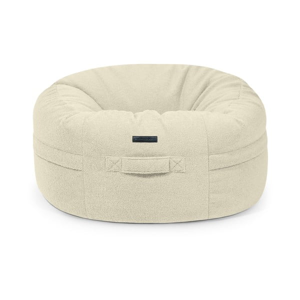 Fotoliu bean bag gri deschis cu tapițerie din țesătură bouclé Roll 105 – SLOWDOWN-image-1