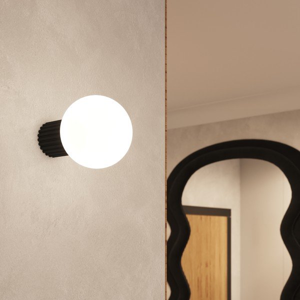 Aplică de perete neagră ø 12 cm Orbital – Sollux-image-1