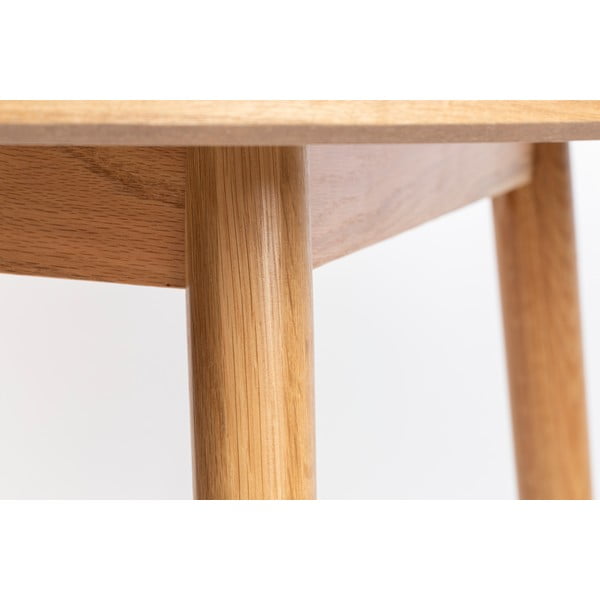 Masă de dining rotundă cu blat cu aspect de lemn de stejar ø 120 cm Fabio – White Label-image-3