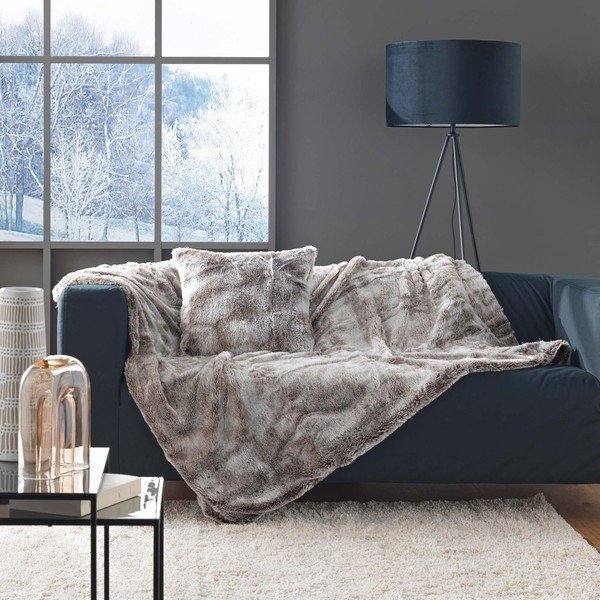 Pernă decorativă din blană artificială 45x45 cm Antartic – douceur d'intérieur-image-1