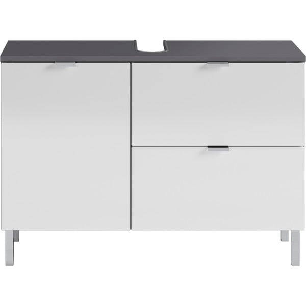 Dulap sub chiuvetă Germania Mauresa, lățime 80 cm, alb - gri-image-2