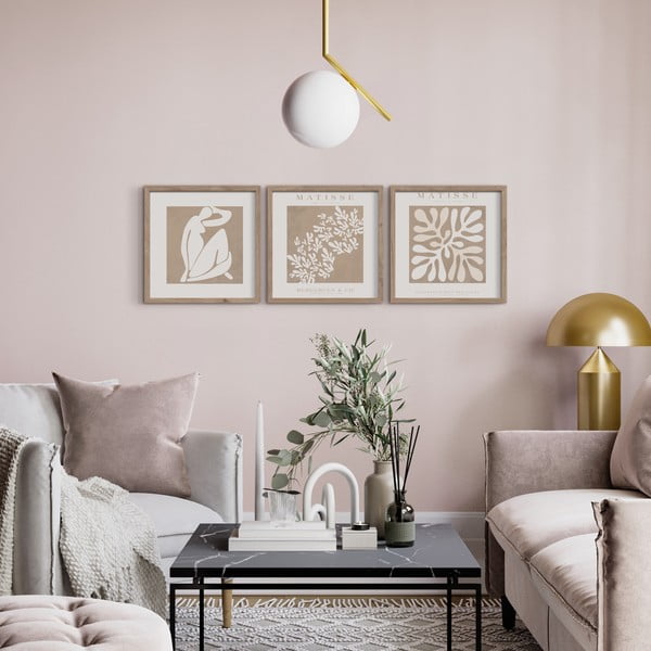 Tablouri 3 buc. 30x30 cm Matisse – Styler-image-1