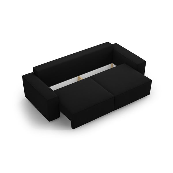 Canapea neagră extensibilă 247 cm Jodie – Micadoni Home-image-3