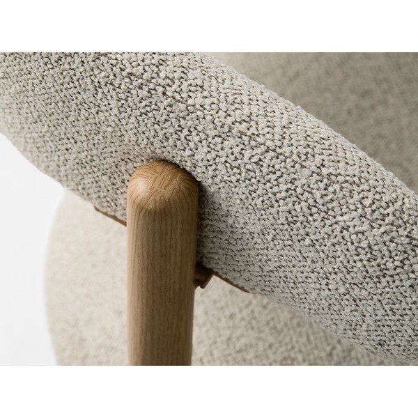 Scaun de living crem/în culoare naturală cu cotiere tapițat Frances – Unique Furniture-image-4