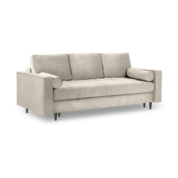 Canapea extensibilă din catifea Milo Casa Santo, bej-image-3