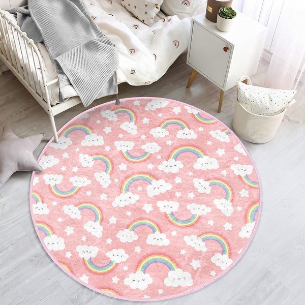 Covor pentru copii roz ø 80 cm Comfort – Mila Home-image-1
