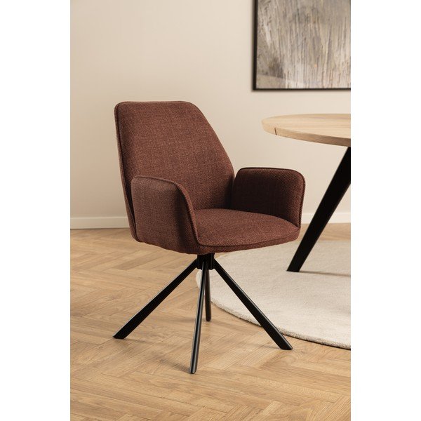 Set de scaune de sufragerie cărămiziu cu cotiere 2 buc. tapițat Glenda – Actona-image-1