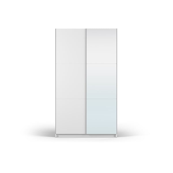 Dulap alb cu oglindă și uși glisante 122x215 cm Lisburn - Cosmopolitan Design