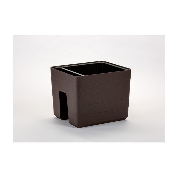 Ghiveci de agățat pentru balcon cu sistem de auto-irigare Plastia Berberis, maro-image-1