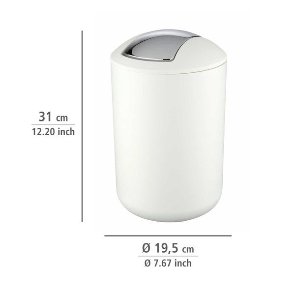 Coș de gunoi alb din plastic 6,5 l Brasil – Wenko-image-4