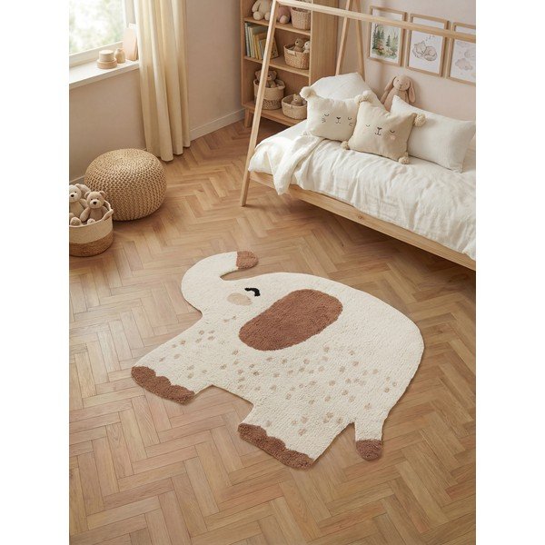 Covor pentru copii maro/crem lavabil/țesut manual din bumbac 95x120 cm Snuggle Emmi – Hanse Home-image-1