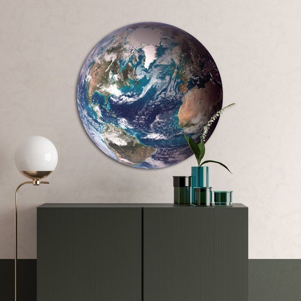 Tablou ø 70 cm Blue Marble – Malerifabrikken-image-1