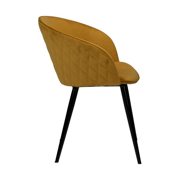 Scaun de dining galben muștar din catifea Dual – DAN-FORM Denmark-image-2