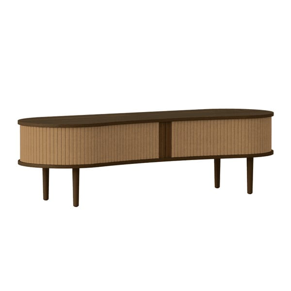 Comodă TV maro-maro deschis cu aspect de lemn de stejar 140x40x46 cm Audacious – UMAGE