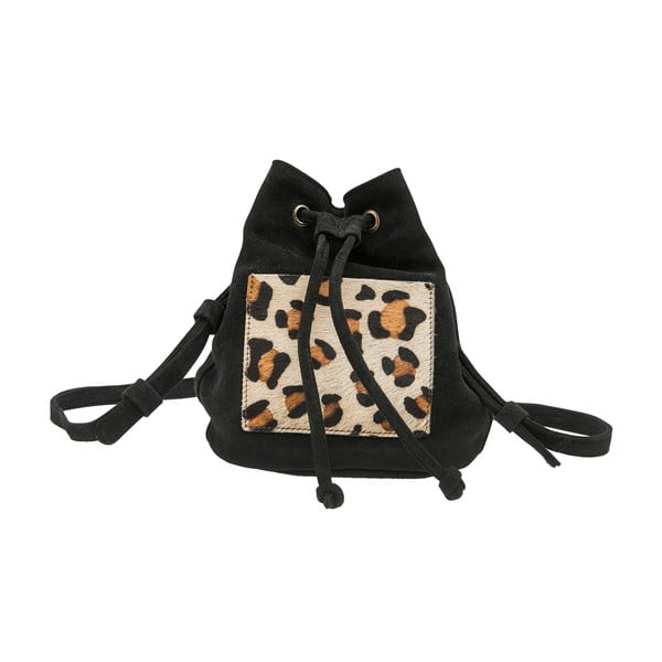 Rucsac din piele O My Bag Leopard, negru