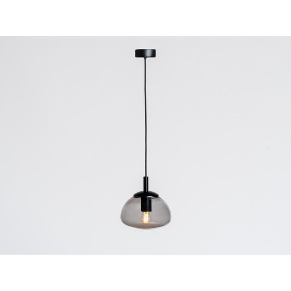 Lustră neagră cu abajur din sticlă ø 30 cm Flin – CustomForm-image-1