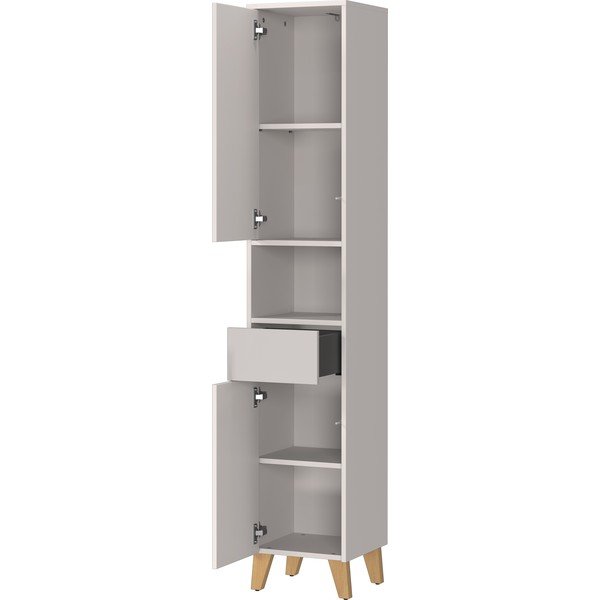 Dulap de baie crem înalt cu aspect mat 33x181 cm Arnea – Germania-image-3