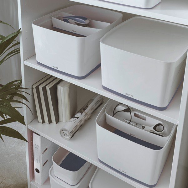 Cutie depozitare cu capac Leitz Office, volum 18 l, alb-image-1