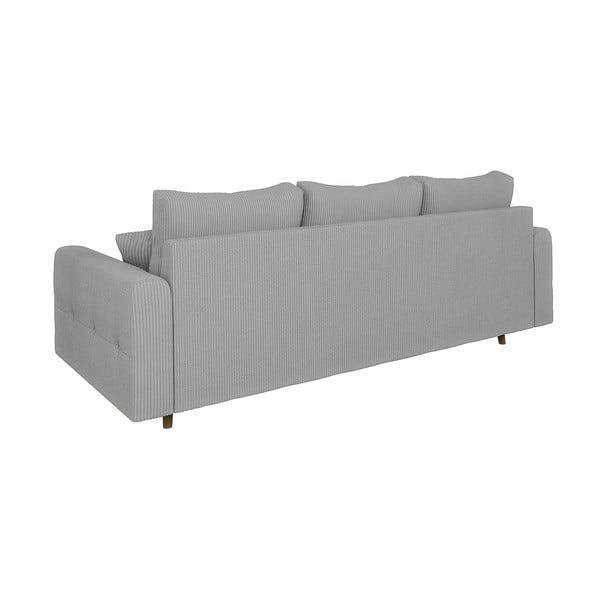 Canapea gri deschis cu tapițerie din catifea reiată  210 cm Ariella – Ropez-image-2