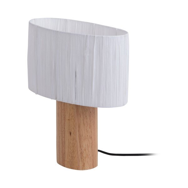 Veioză alb/natural cu abajur din sfoară din hârtie (înălțime 30,5 cm)  Sheer Oval – Leitmotiv-image-2