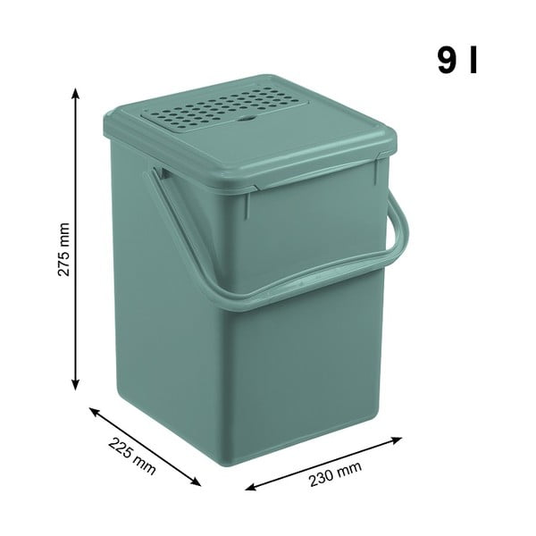 Container verde pentru deșeuri compostabile 8 l - Rotho-image-3