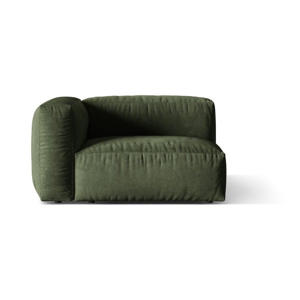 Modul pentru canapea modulară verde cu tapițerie din catifea (cu colț pe partea stângă) Martina – Micadoni