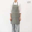 Șorț din in Forest Green Gingham – Linen Tales