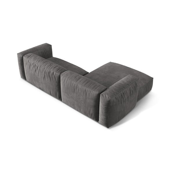 Colțar modular gri cu tapițerie din catifea (cu colț pe partea stângă/cu șezlong) Martina – Micadoni -image-3
