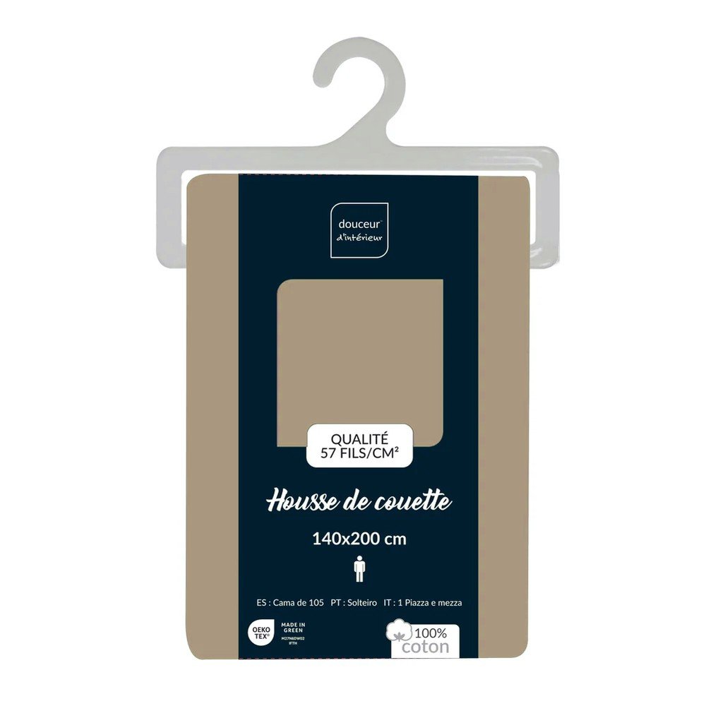 Lenjerie de pat maro deschis din bumbac pentru pat de o persoanÄ140x200 cm Lina âu0080douceur d'intÃ©rieur