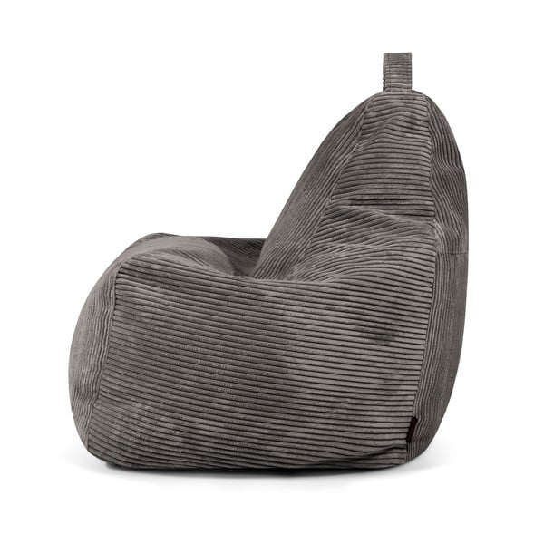 Fotoliu bean bag gri deschis cu tapițerie din catifea reiată Play Amuse – SLOWDOWN-image-3