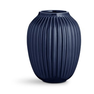 Vază din gresie Kähler Design Hammershoi, înălțime 25 cm, albastru închis
