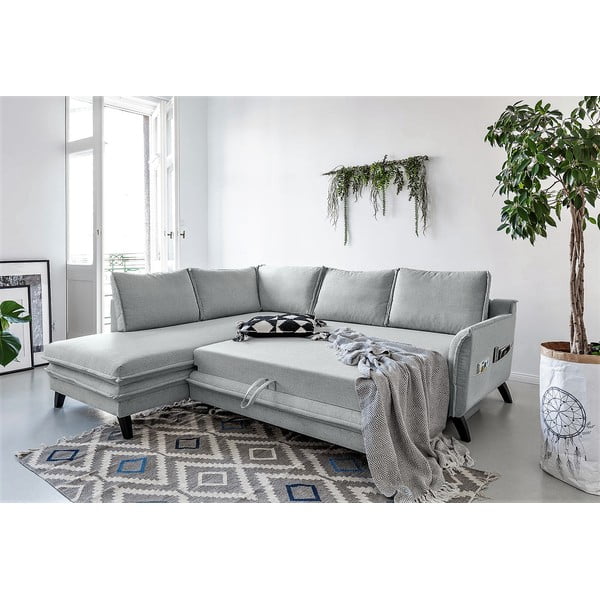 Colțar extensibil cu șezlong pe partea stângă Miuform Charming Charlie L, gri deschis-image-3