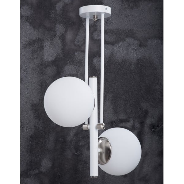 Lustră alb-argintie cu abajur din sticlă ø 15 cm Libra – Squid Lighting-image-3