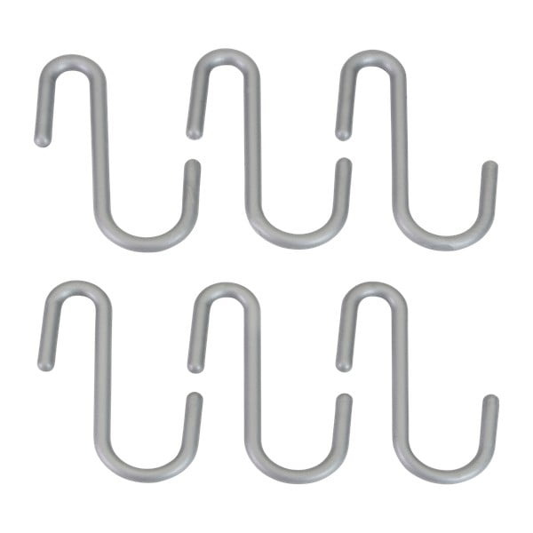 Cârlige argintii 6 buc. de agățat din plastic City – Metaltex-image-1