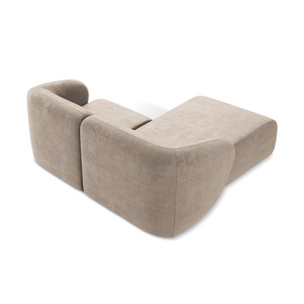 Colțar maro deschis cu tapițerie din chenille (cu colț pe partea stângă/cu șezlong) Lani – Makamii-image-3