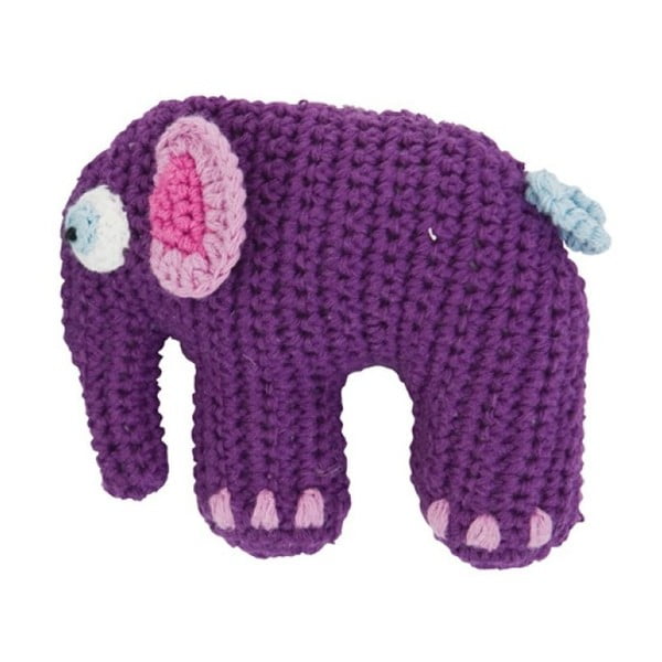 Jucărie croșetată Sebra Crochet Elephant, mov