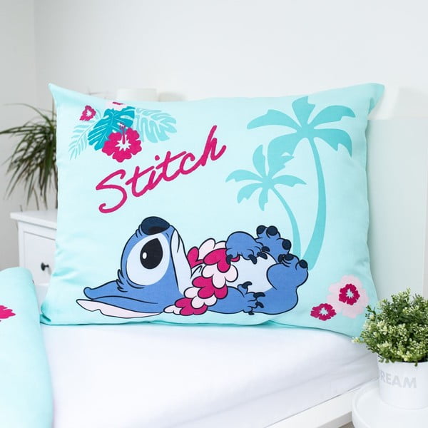 Lenjerie de pat pentru copii albastră din bumbac pentru pat de o persoană 140x200 cm Lilo a Stitch "Hawaii"  – Jerry Fabrics-image-3