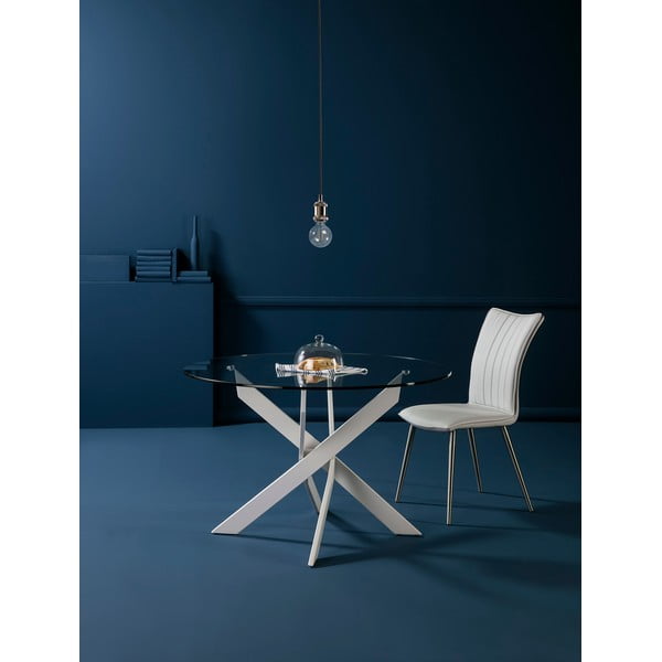 Masă de dining rotundă cu blat din sticlă 120x120 cm Ruth – Marckeric-image-1