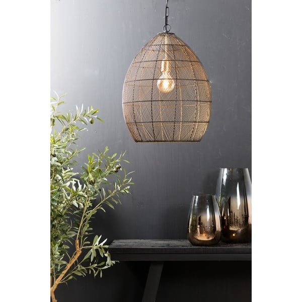 Lustră neagră/aurie cu abajur din metal ø 40 cm Meya – Light & Living-image-2