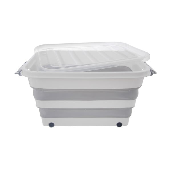 Cutie de depozitare albă/gri din plastic cu capac 54x39x28 cm Kemp – Orion-image-3